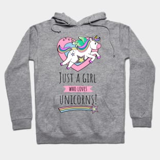 Hearts And Stars Just A Girl Who Loves Unicorns Hoodie